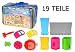 Sandburg-Set 19-teilig - Sandschloss Bauset für Strand oder Sandkasten - Sandspielzeug für Kinder - mit u.a. Sieb, Rechen, Schaufel, Hammer, Sandförmchen