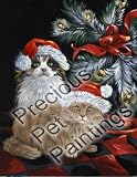 Cat Kitty Glitter Christmas Greeting Cards