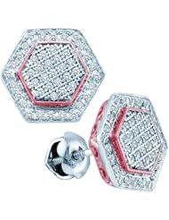 10KT White Two Tone 0.30 CTW Diamond Micro Pave Earring