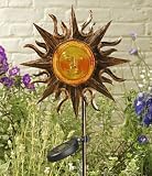 Pewter Smiling Star and Moon Stake Light Pewter finish stake lights in star and moon designs with a smiling face that lights at night