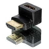 uxcell HDMIオスーHDMIメスアダプター コネクター　プラスチック製　270度