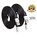 Sunnest(TM) 2Pack 10Ft 8 Pin Lightning to USB Extra Long Flat Sync and Charging Cable Core for iPhone 6s plus/6s/6plus/6/5s/5c/5, iPad Air, iPad Mini, iPod Touch&iPod Nano, One Year Guarantee(Black)