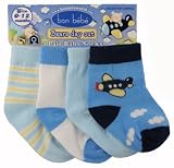 Bon Bebe - Blue bon bebe Infant Socks 4 Pk (infant to baby, 0-12 months)