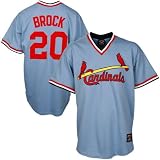 St. Louis Cardinals Jerseys : Majestic St Louis Cardinals #20 Louis Brock Light Blue Throwback Replica Jersey