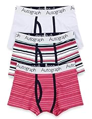3 Pack Autograph Cotton Rich Striped Trunks