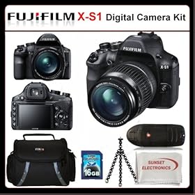 Fujifilm X-S1 Kit Includes: Fujifilm XS1 Digital Camera, 16GB SDHC Memory Card, Memory Card Reader, Gripster Tripod, Soft Carrying Case, SSE Microfiber Cleaning Cloth