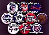 Set of 10 Detroit Tigers Pins 1.25" Buttons MLB Baseball