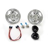 7 Round Diamond Cut Sealed Beam Halo Headlights Conversion Kit H6024 H6014 by Depo