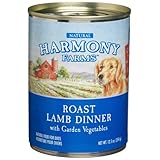 HARMONY FARMS Roast Lamb Dinner with Garden Vegetables Food for Dogs, 12.5-Ounce Cans (Pack of 12)