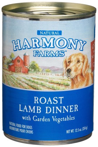 HARMONY FARMS Roast Lamb Dinner with Garden Vegetables Food for Dogs, 12.5-Ounce Cans (Pack of 12)