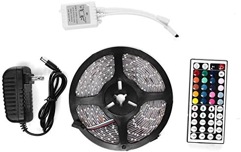 Tecinx 16.4 Ft RGB Flexible LED Strip Lights Color Changing 300Leds Light Strip With 44key Remote+12v 3a Power Supply