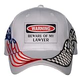 BEWARE OF MY LAWYER USA Flag / Checker Racing Hat / Baseball Cap