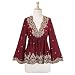Embroidered Drawstring Front Top (Petite, Tall & Misses Sizes XS-3X)