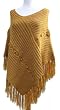 Handmade Acrylic Poncho - True Caramel (Medium/large)