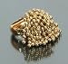 NEW AUTHENTIC COACH POPPY LARGE 18K GOLD PLATED BALL CHAIN CLUSTER RING