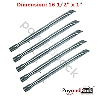 PayandPack 16 1/2' x 1' MBP 12411 Universal BBQ Barbeque Barbecue Replacement Straight Stainless Steel Pipe Tube Burner for BBQ Grillwareand, Broilmate, Charmglow, Grill Pro, Igloo, Master Forge, North American Outdoors, Perfect Flame Lowes, Presidents Choice, Sterling, and Other Model Grills