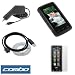 Black Durable Soft Silicone Skin Cover Case + Durable Clear LCD Screen Protector + Rapid Car Charger + USB Data Cable for Verizon LG Versa VX-9600 Cell Phone