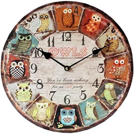 Cute owl board wall clock large decorative wall clocks wall watches wood reloj pared vintage ku?e kuhinja dekor