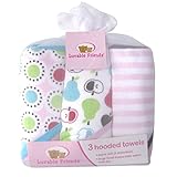 Luvable Friends ラバブルフレンズ Hooded Towel 3pk フード付きバスタオル 3枚セット PINK ピンク系
