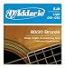 D'Addario EJ11 80/20 Bronze Acoustic Guitar Strings, Light, 12-53
