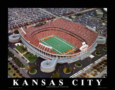 Kansas City Chiefs - Arrowhead Stadium Art Poster Print by Brad Geller, 28x22