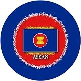 58mm Round Badge Style Fridge Magnet ASEAN Flag