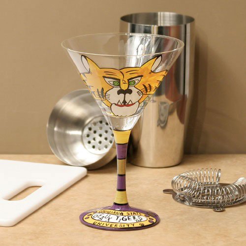LSU Tigers NCAA Pair of Hand Painted 8.5oz. Martini Glass (Set of 2)