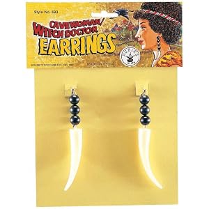 Caveman-Cavewoman Costume Clip On Earrings
