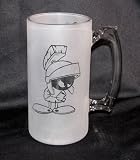 24 oz. Etched Glass Beer Stein Marvin the Martian