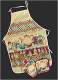 Chef Apron, Oven Mitt and Hot Pad Set, Apron Kit, Cooking Gift Set, Kitchen Accessories