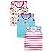 Luvable Friends Sleeveless Tops 3 Pack, Starfish, 6-9 Months