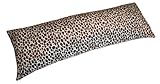 Elements Home Micro-Plush Leopard Design Brown and Blue Body Pillow, 20-Inch by 54-Inch, Jumbo Size