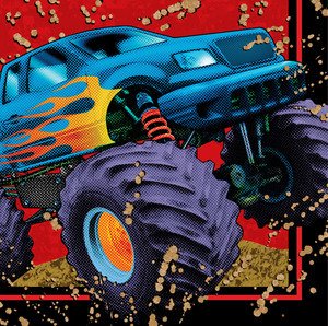 Monster Truck Birthday Party Ideas on Monster Truck Beverage Napkins   Mudslinger Birthday Party Supplies