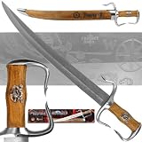 Pirate Sword with Hard Wood Scabbard and Engraving Detail