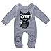 Toddler Baby Boy Girl Cartoon Romper Bodysuit Playsuit Outfits Casual Clothes (0-6 Months, Gray)