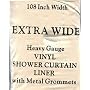 EXTRA WIDE size VINYL Shower Curtain/LINER 108'' wide x 72'' long - WHITE