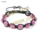 PINK QUALITY SHAMBALLA BRACELET RHINESTONE CRYSTAL DISCO BALL BEADS CELEBRITY WEAR Paris Christmas / Brithday Gift / Present