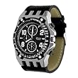Geneva Platinum Men's Colored Stitch Leather Watch
