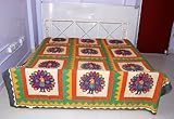 Vintage Design Peacock Patches Bedspread bed sheet with Hand Patch Work