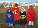 Set 2 Reversible Capes Superman, Incredibles and Batman, Spiderman comes with 2 masks