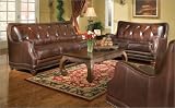 Biltmore Button Tufted Leather Sofa and Love Seat By Coaster Furniture With Silver Shipping