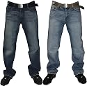 New Mens Fb-m Designer Branded Zipped Fly Boot Cut Denim Jeans All Sizes Uk