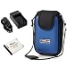 GTMax LI-70B Battery + Travel Charger Kit + Blue/Black Compact EVA Case for Olympus VG-160, VG-110, VG-140, VG-130, VG-120, FE-4020 Digital Camera