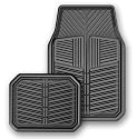 Kraco EC6704B ECOpremium Multi-Seasonal Recycled Black Rubber Mat Set with Raised Protective Border