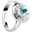 Handcrafted Aurora Crystal Adjustable Ring MADE WITH SWAROVSKI ELEMENTS