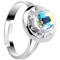 Handcrafted Aurora Crystal Adjustable Ring MADE WITH SWAROVSKI ELEMENTS