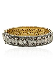 14kt Yellow Gold Rose Cut Diamond Bangle Bracelet Antique Style Jewelry