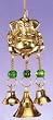 Brass Ganesha Chime with Bells and Beads 4.5"L-BS363