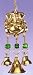 Brass Ganesha Chime with Bells and Beads 4.5"L-BS363