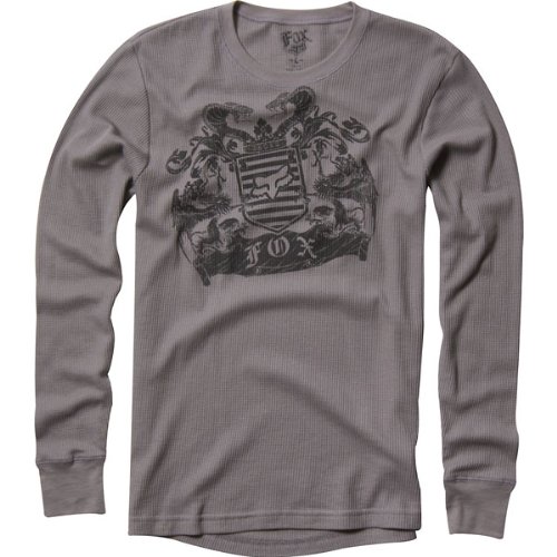 Fox Racing Prominent Thermal Mens Long-Sleeve Fashion Shirt w/ Free B&F Heart Sticker Bundle - Grey / Small